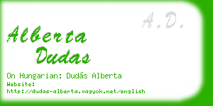 alberta dudas business card